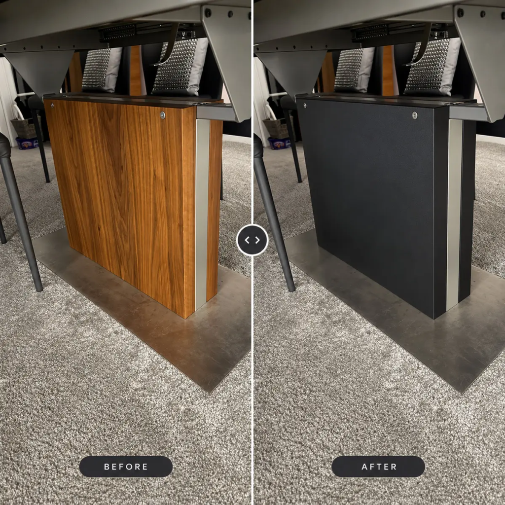 black-faux-leather-dining-table