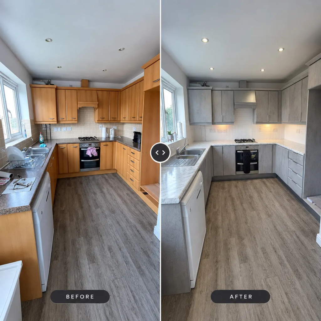 grey-comcrete-white-marble-kitchen