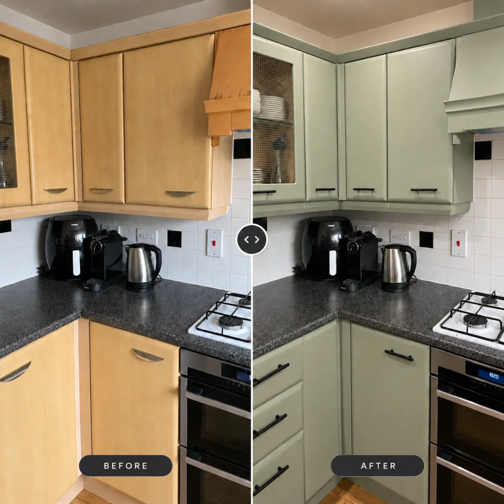sage-green-matt-black-handles-kitchen